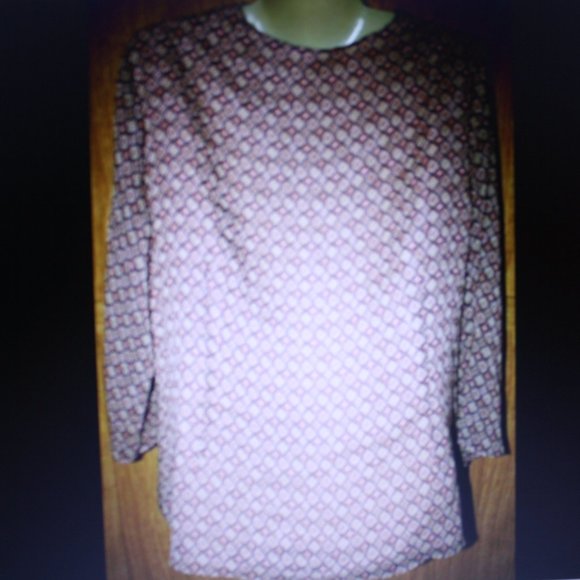 Cato Women's Button Down Blouse Plus 22/24 Brown Print - Picture 4 of 4